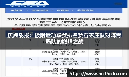 焦点战报：极限运动联赛排名赛石家庄队对阵青岛队的巅峰之战